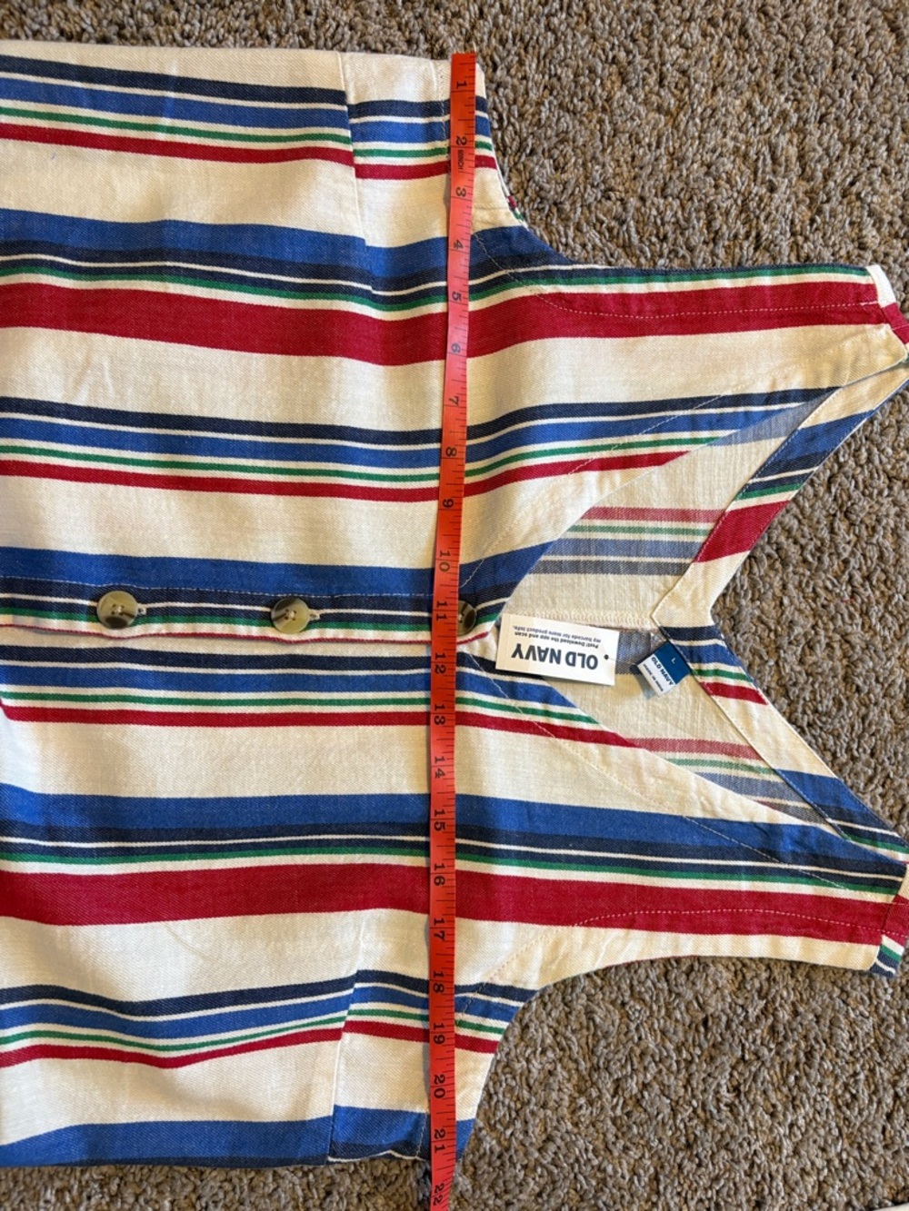 Old Navy 100% Cotton Striped Sleeveless dress - Red, Blue, Green, White - Picture 5 of 7